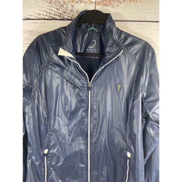 Zero Restriction Jacket Men's Medium Blue Lightweight Golf Windbreaker Full Zip - Picture 2 of 8